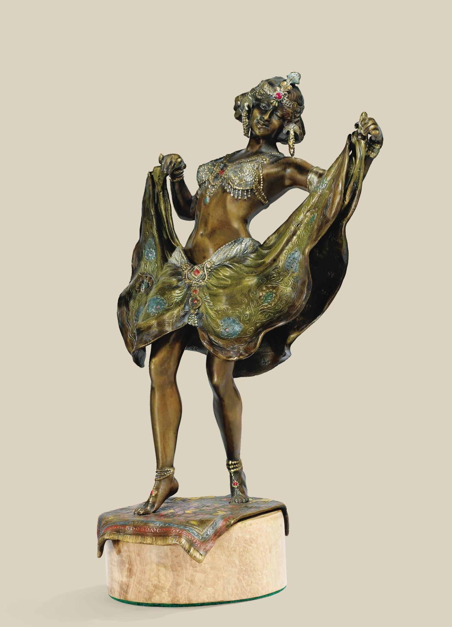 Franz Bergman, - An Austrian, 19Th Century, Bronze Of A Woman Representing The \
