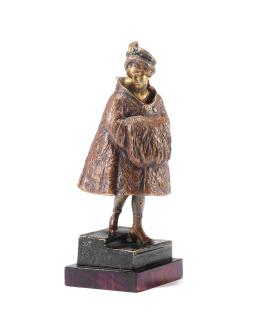 Franz Bergman - An unusual cold painted bronze metamorphic female figure of \'The thief\'