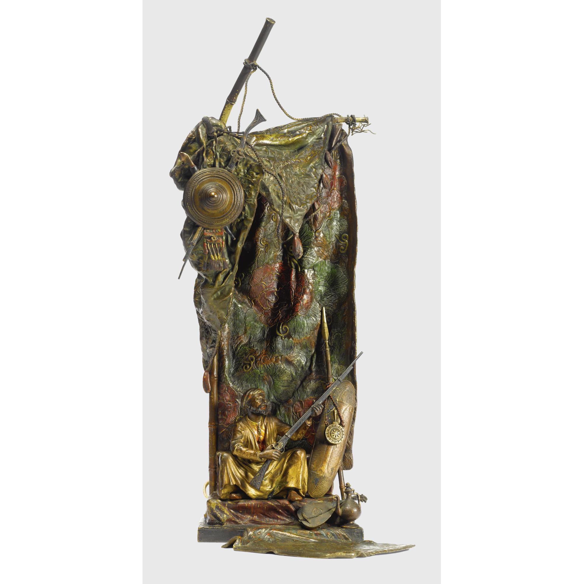 Franz Bergman - Austrian Seated Bedouin Guard, A Table Lamp