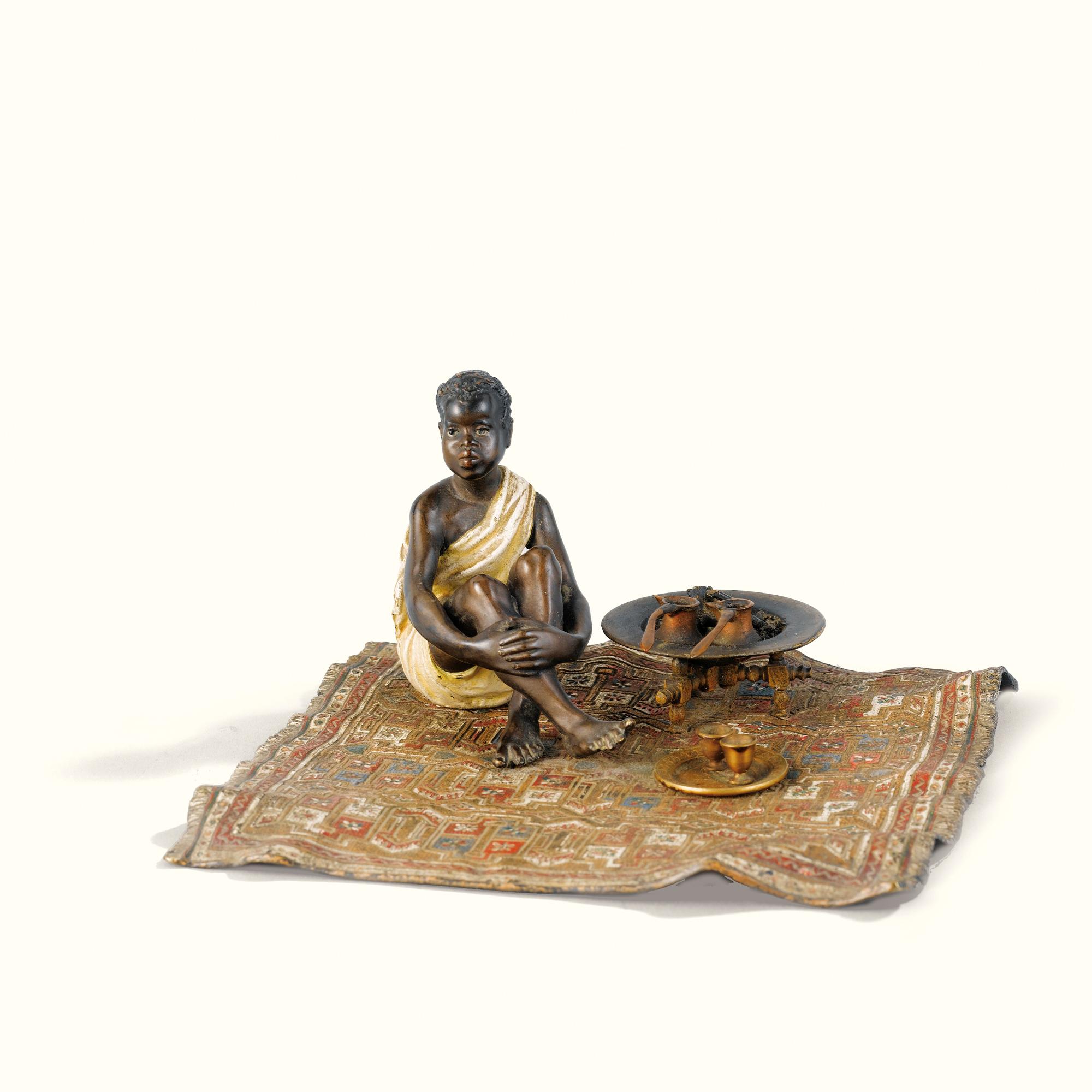 Franz Bergman - Jeune Garçon Assis Sur Un Tapis