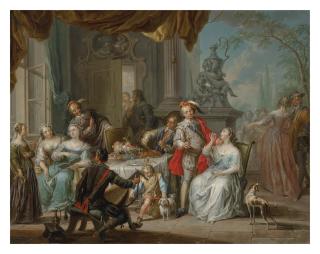Franz Christoph Janneck - Elegant Company Feasting On A Terrace