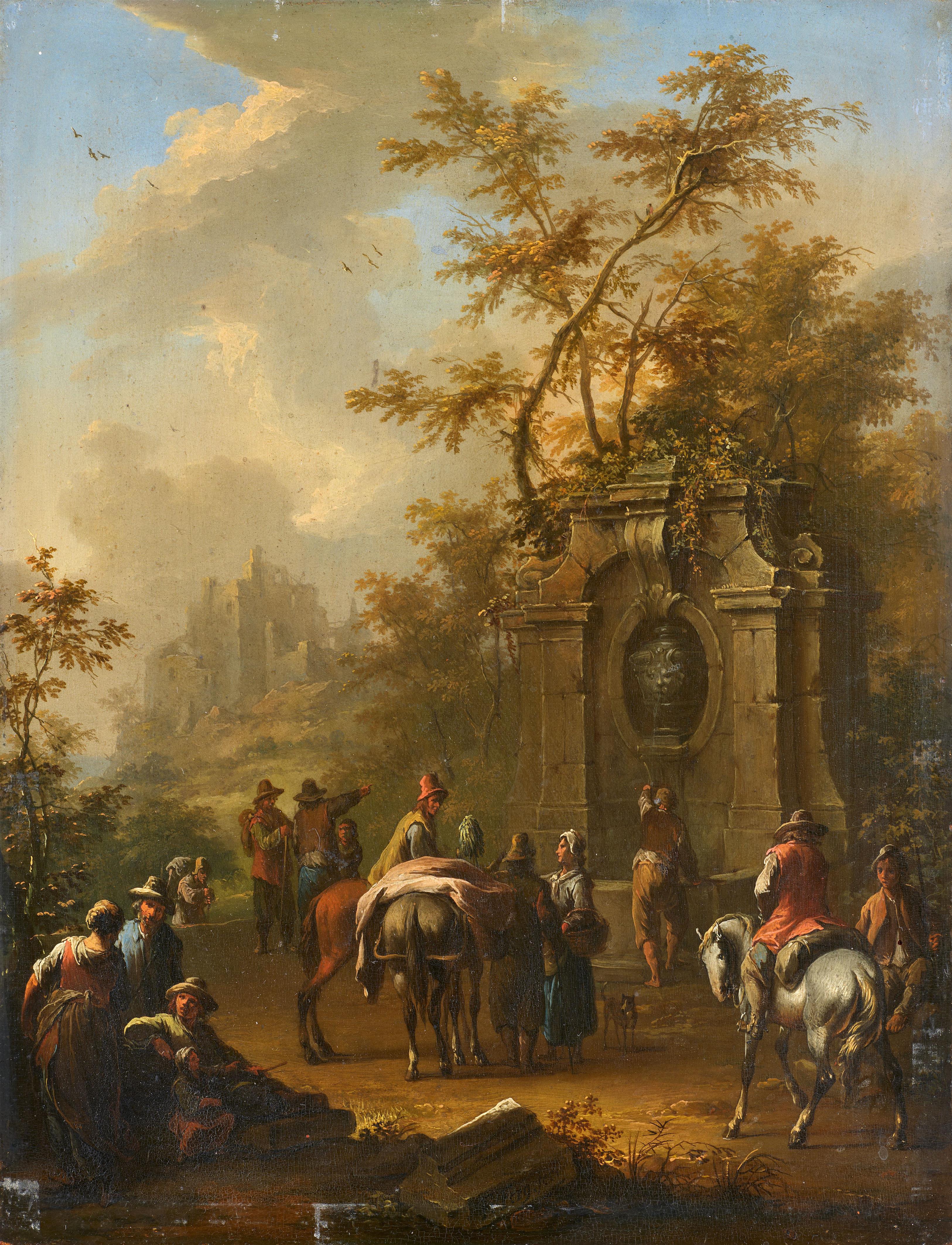 Franz de Paula Ferg - Rastende vor einem Brunnen