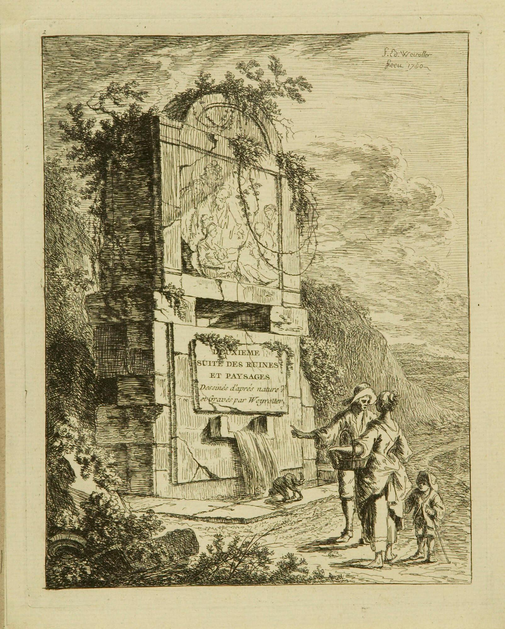Franz Edmund Weirotter - Folge von 6 Bll.: Deuxième suite de ruines et paysages.