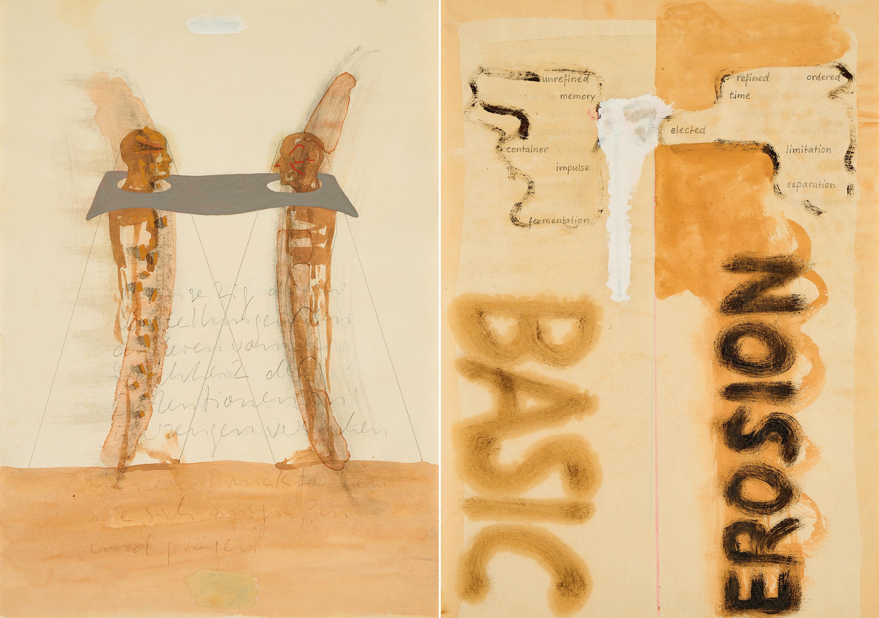 Franz Erhard Walther - Konvolut von 2 Papierarbeiten.