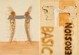 Franz Erhard Walther - Konvolut von 2 Papierarbeiten.