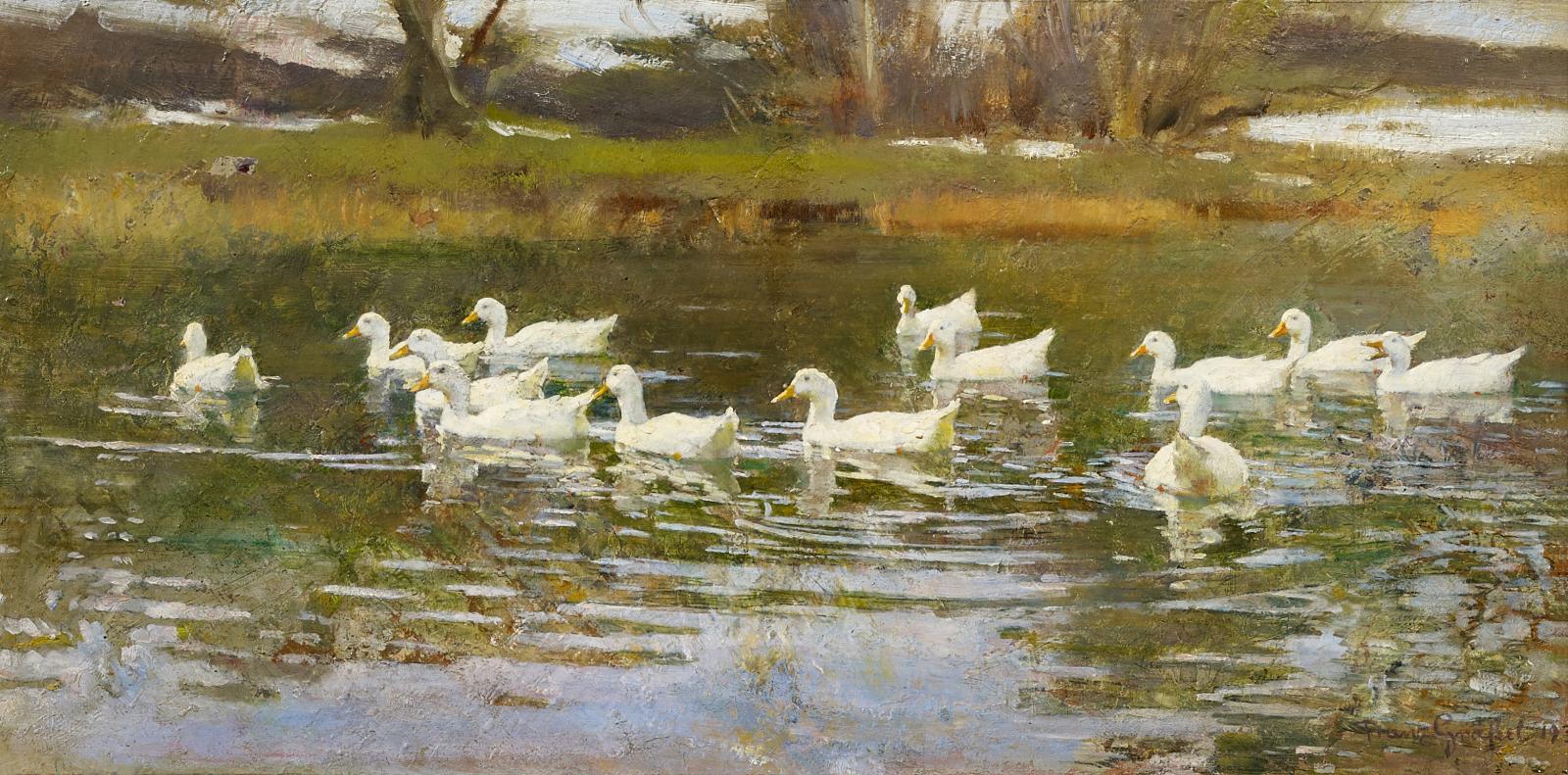 Franz Gräßel - Enten auf dem Teich