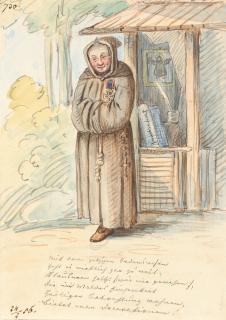 Franz Graf von Pocci - 2 Bll.: Karikaturen zum Thema „Orden“.