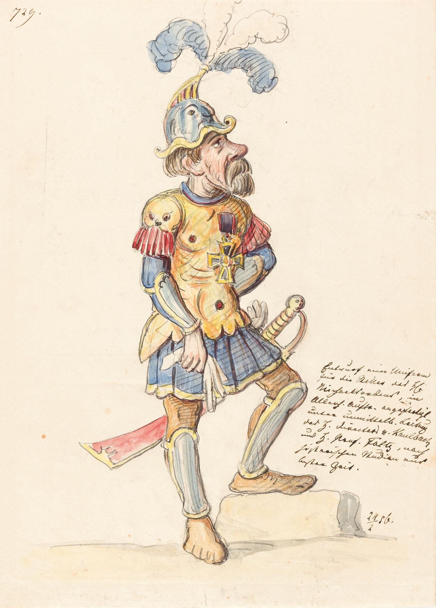 Franz Graf von Pocci - „Entwurf einer Uniform für die Ritter des hl. Michaelsordens“.