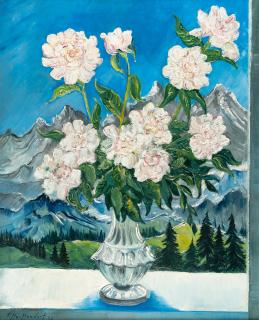 Franz Heckendorf - Blumenvase vor Bergmassiv
