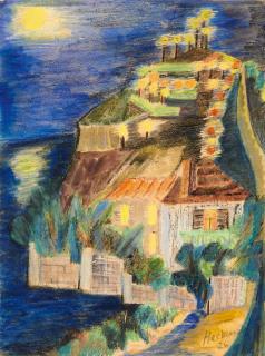 Franz Heckendorf - Haus mit Park am Ufer