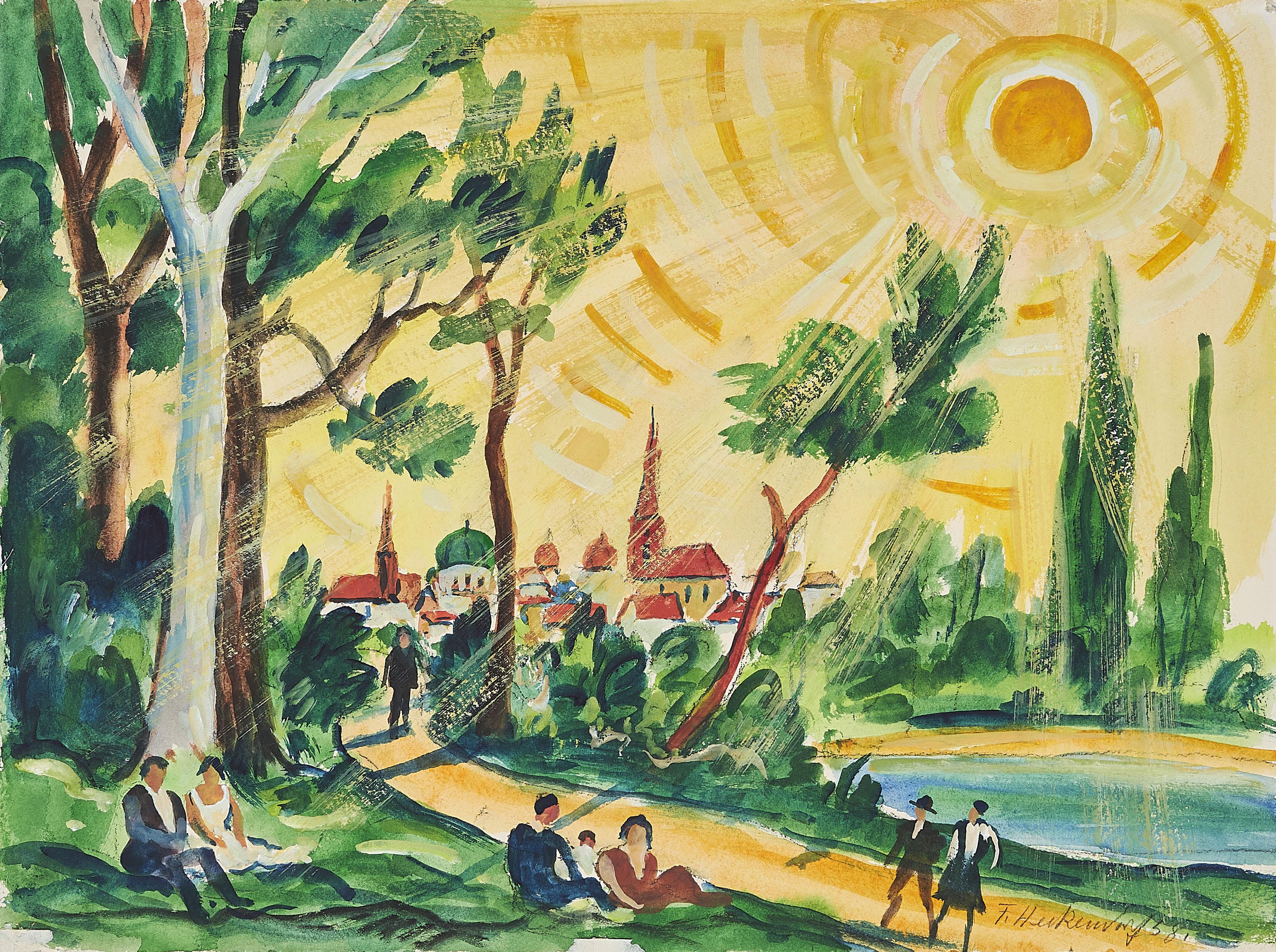 Franz Heckendorf - Ohen Titel (Park im Sonnenschein).