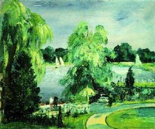 Franz Heckendorf - Park und Terrasse am See