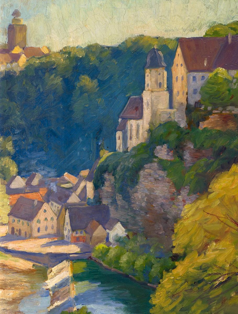 Franz Hecker - Studie einer Ansicht von Besigheim/Neckar