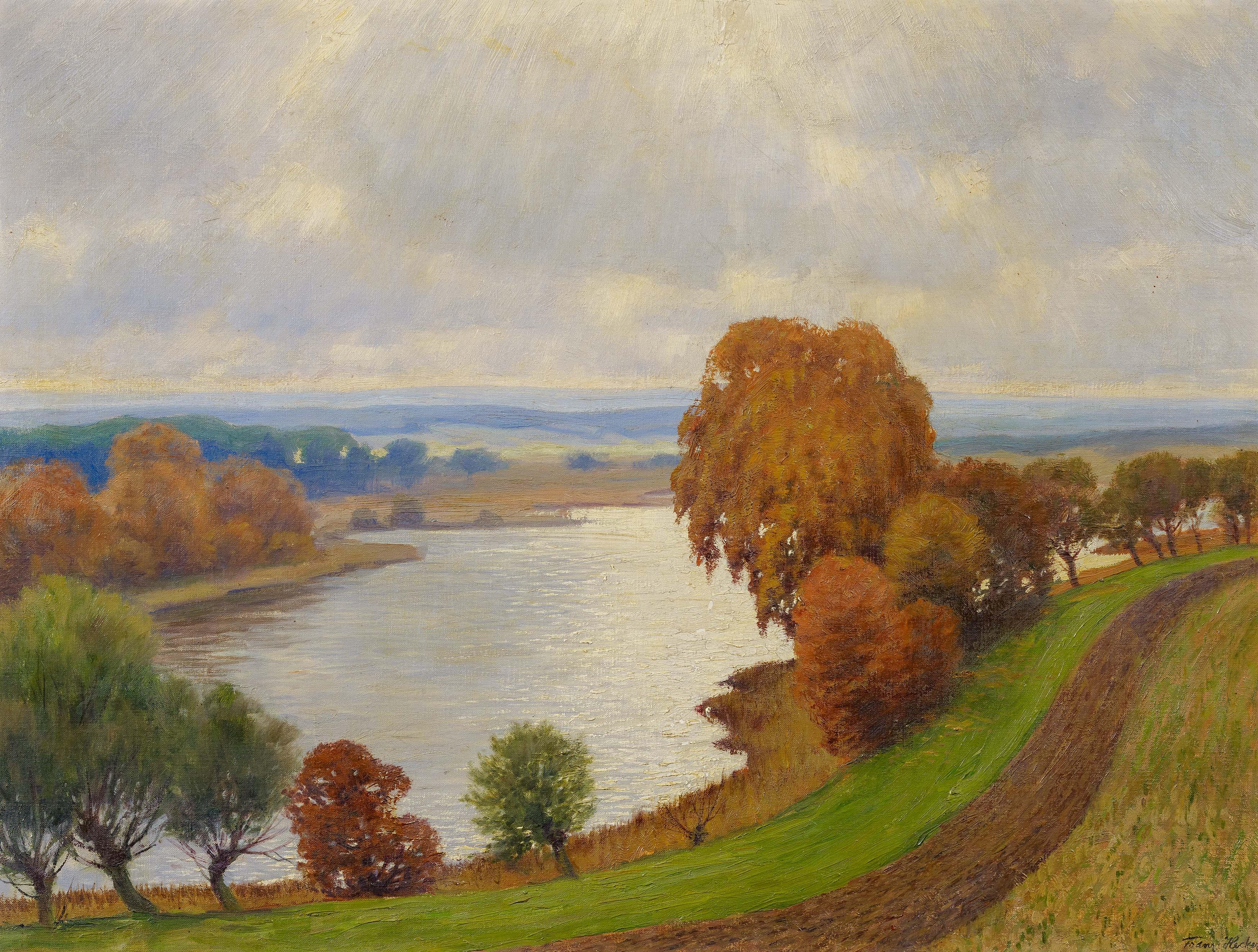 Franz Hecker - Weite norddeutsche Seenlandschaft.