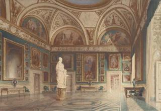 Franz Heinrich - The Sala dell\'Iliade in the Galleria Palatina at the Palazzo Pitti, Florence