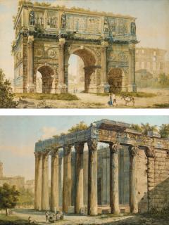 Franz Kaiserman - Rome, The Arch Of Constantine Rome, The Temple Of Antoninus And Faustina