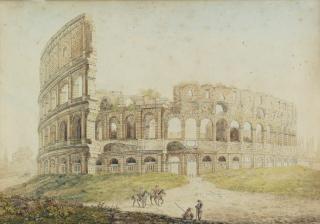 Franz Kaisermann - A Pair Of Roman Views: The Coliseum And The Arch Of Constantine