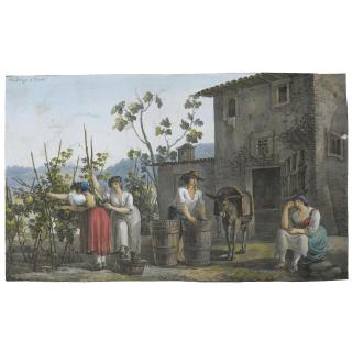 Franz Kaisermann - Peasants Harvesting Grapes, Near Tivoli