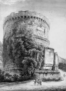 Franz Kaisermann - The tomb of Plautius Silvanus with peasants in the foreground