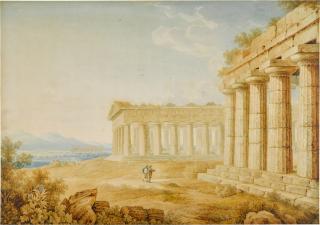 Franz Kaisermann - View of the temples at Paestum