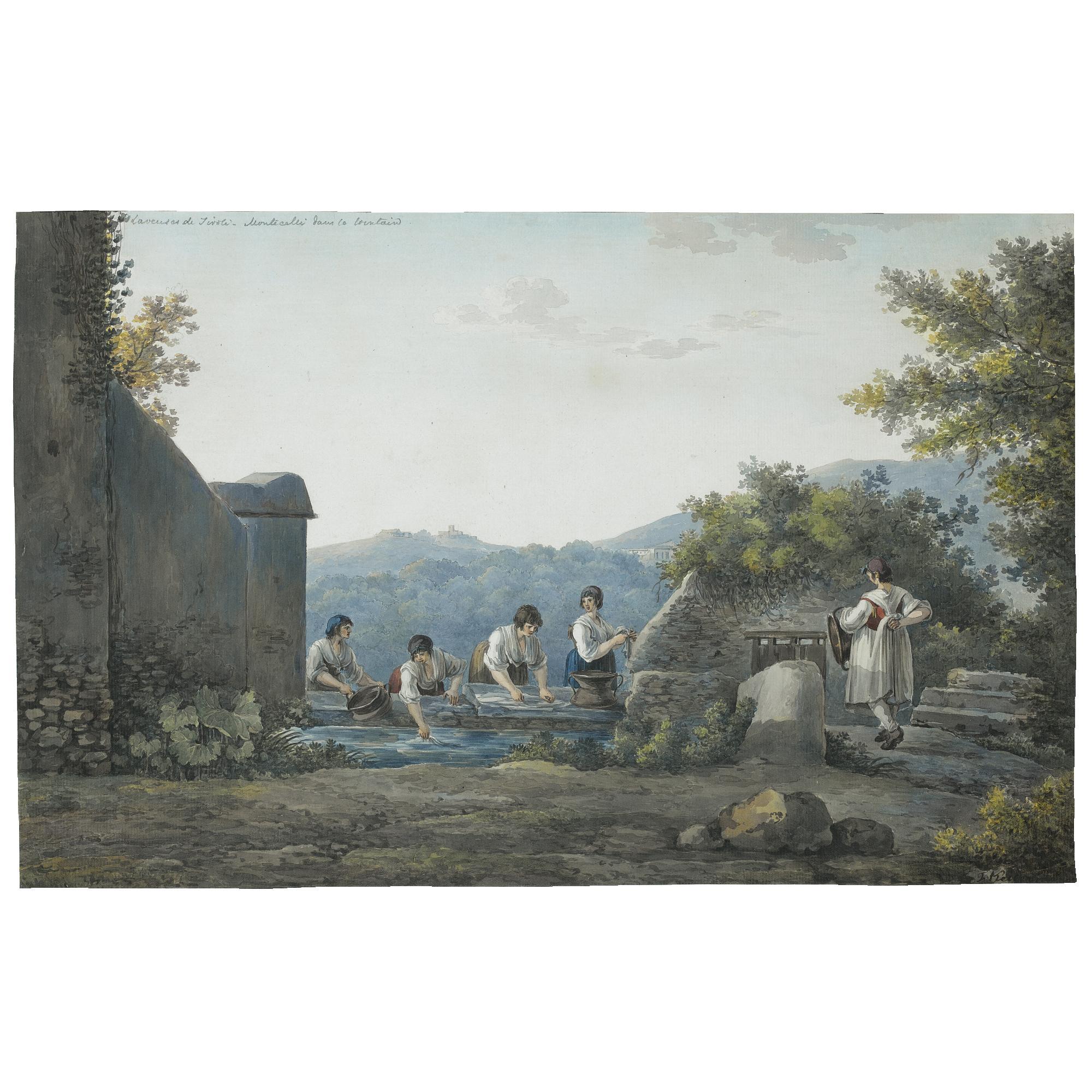 Franz Kaisermann - Washerwomen At A Fountain Near Tivoli