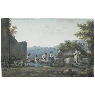 Franz Kaisermann - Washerwomen At A Fountain Near Tivoli