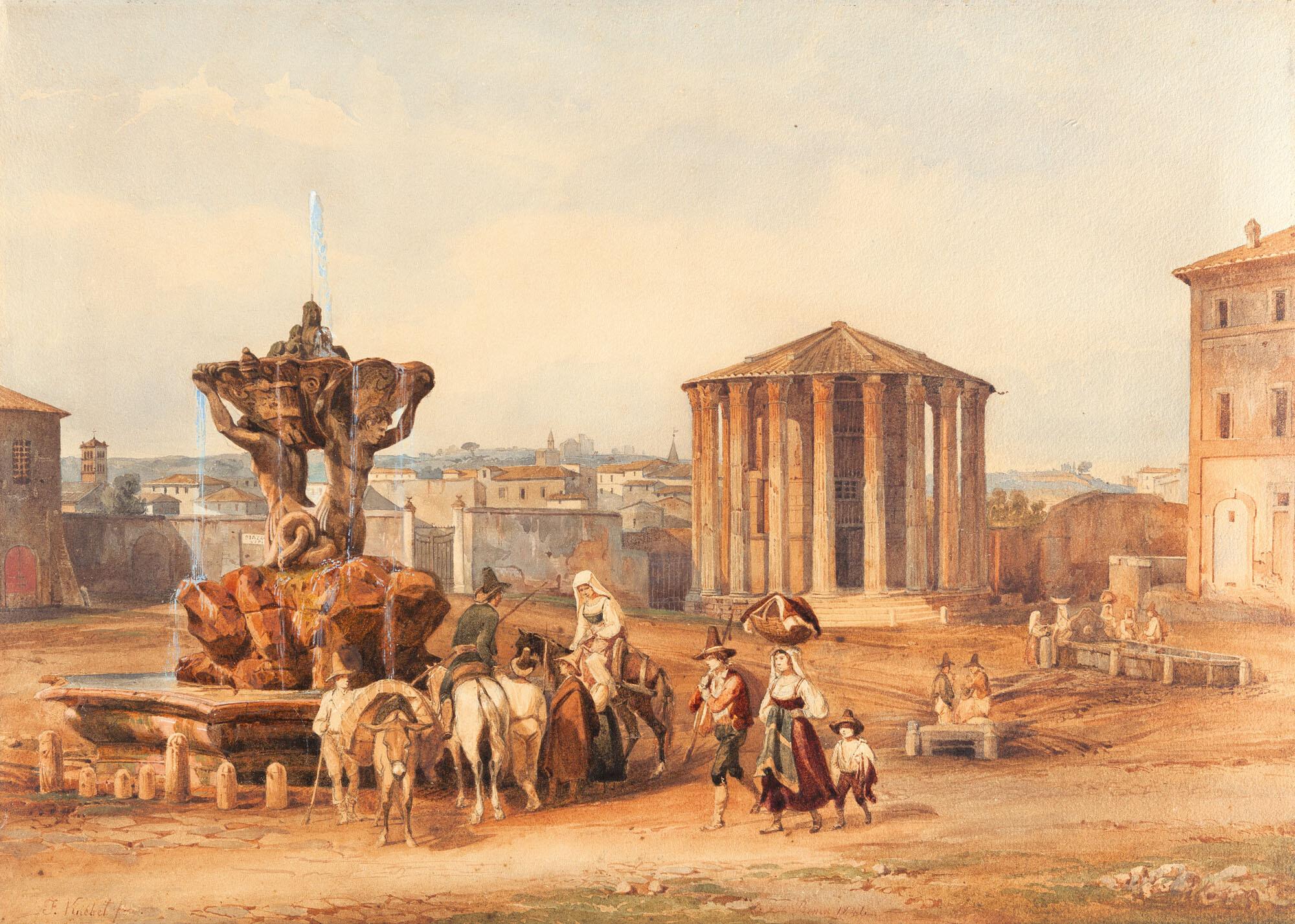 Franz Knebel - Das Forum Boarium und der Vestatempel in Rom.