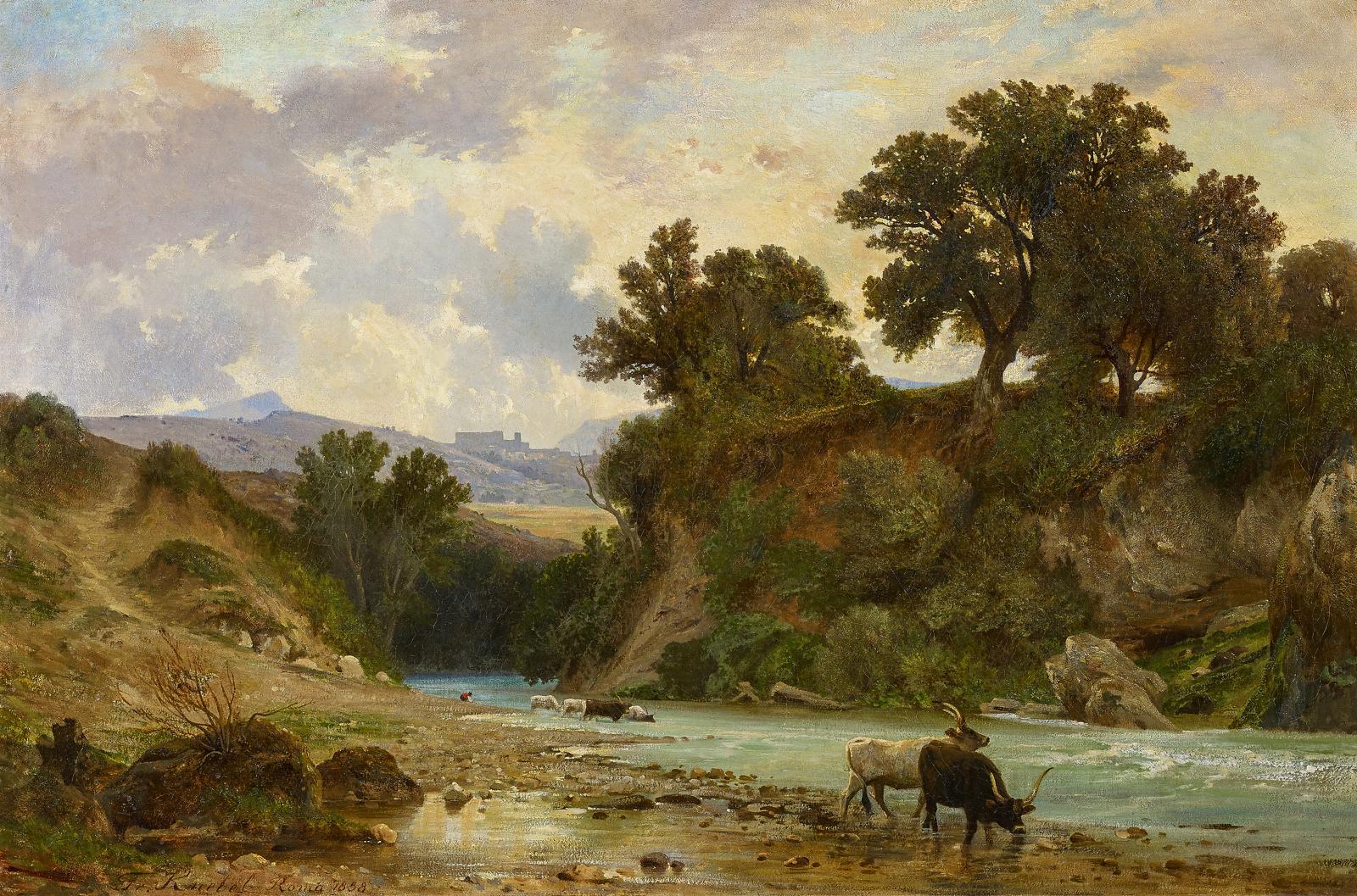 Franz Knebel - Flusslauf in der römischen Campagna.