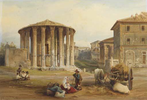 Franz Knebel - Peasants resting at the Temple of Vesta, Rome
