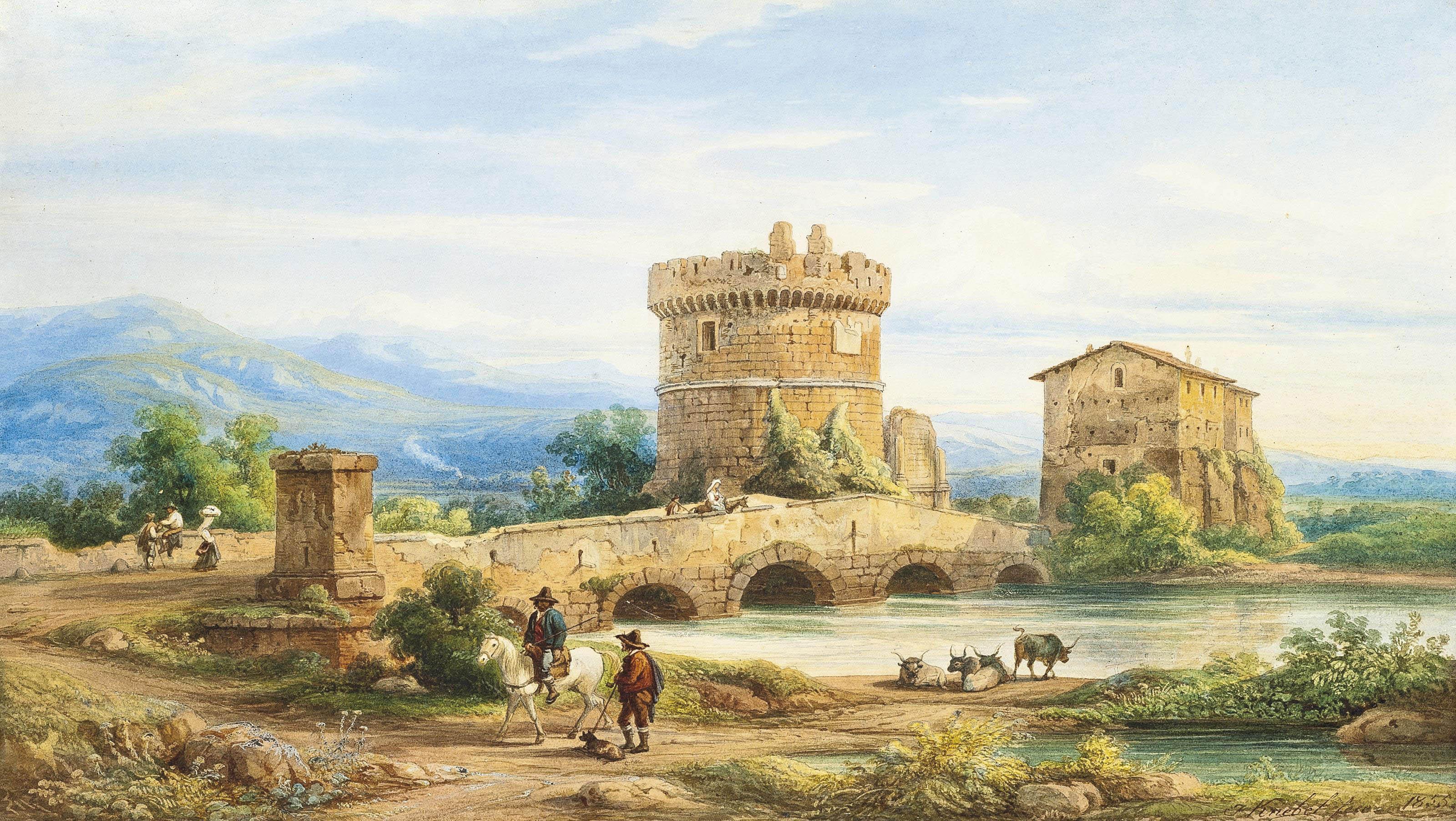 Franz Knebel - Travellers on the Roman Campagna