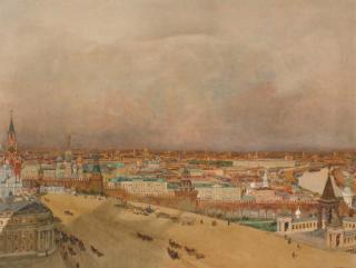 Franz Kopallik - An Extensive View On Moscow, With The Towers of The Kremlin
