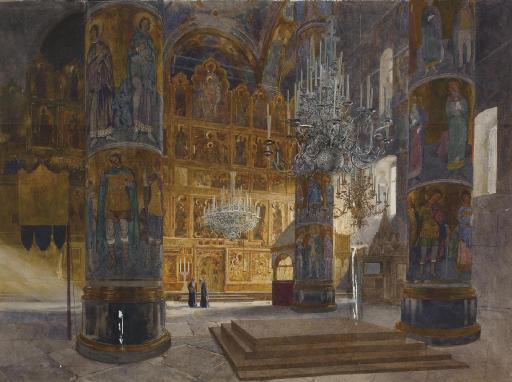 Franz Kopallik - Interior of The Coronation Church, Moscow