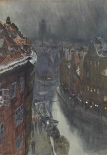 Franz Kopallik - Night in a city