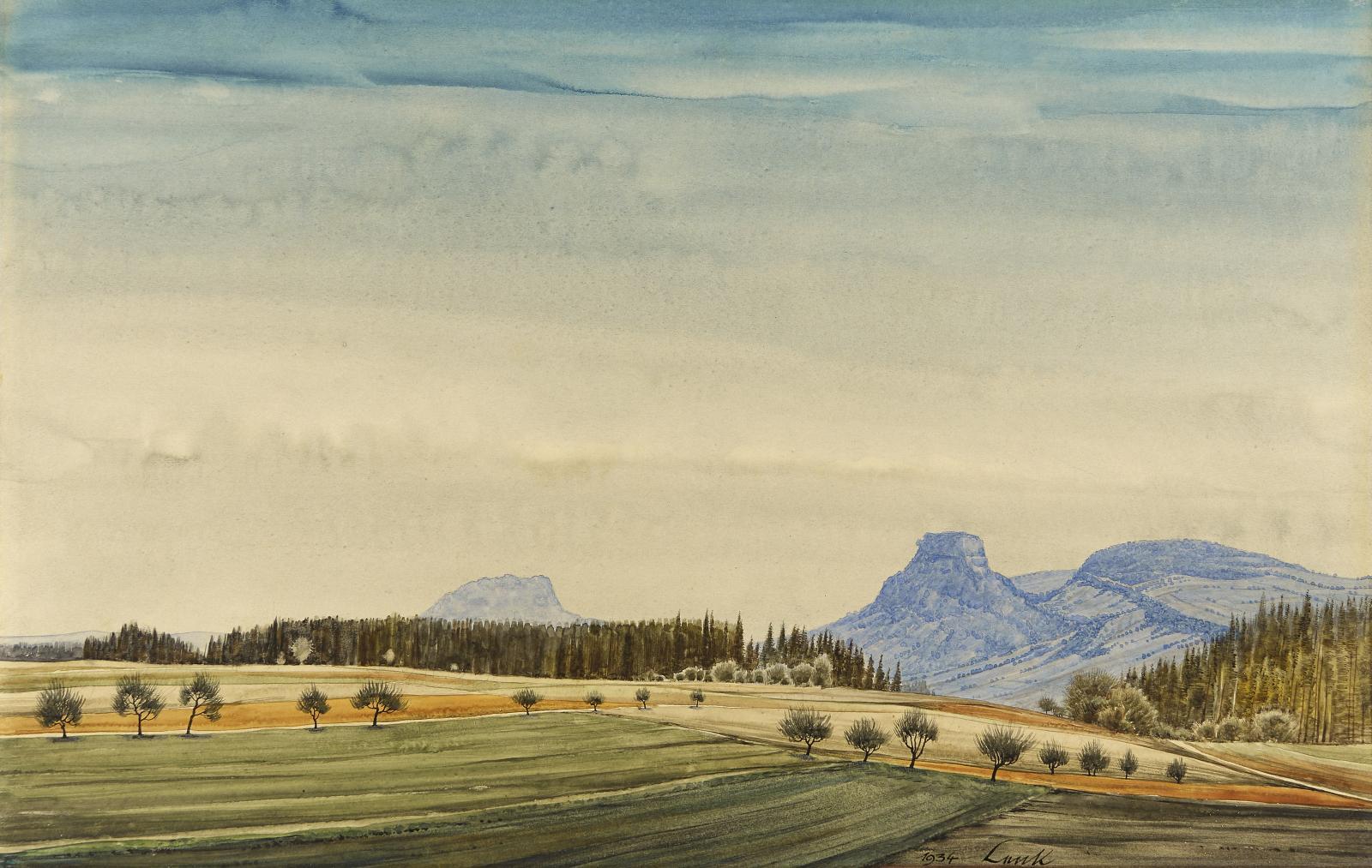 Franz Lenk - Landschaft im Hegau mit dem Hohentwiel
