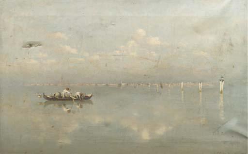 Franz Leo Ruben - Early morning on the laguna, Venice