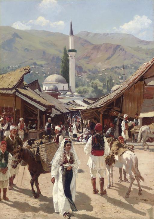 Franz Leo Ruben - View of Bascarsija, Sarajevo