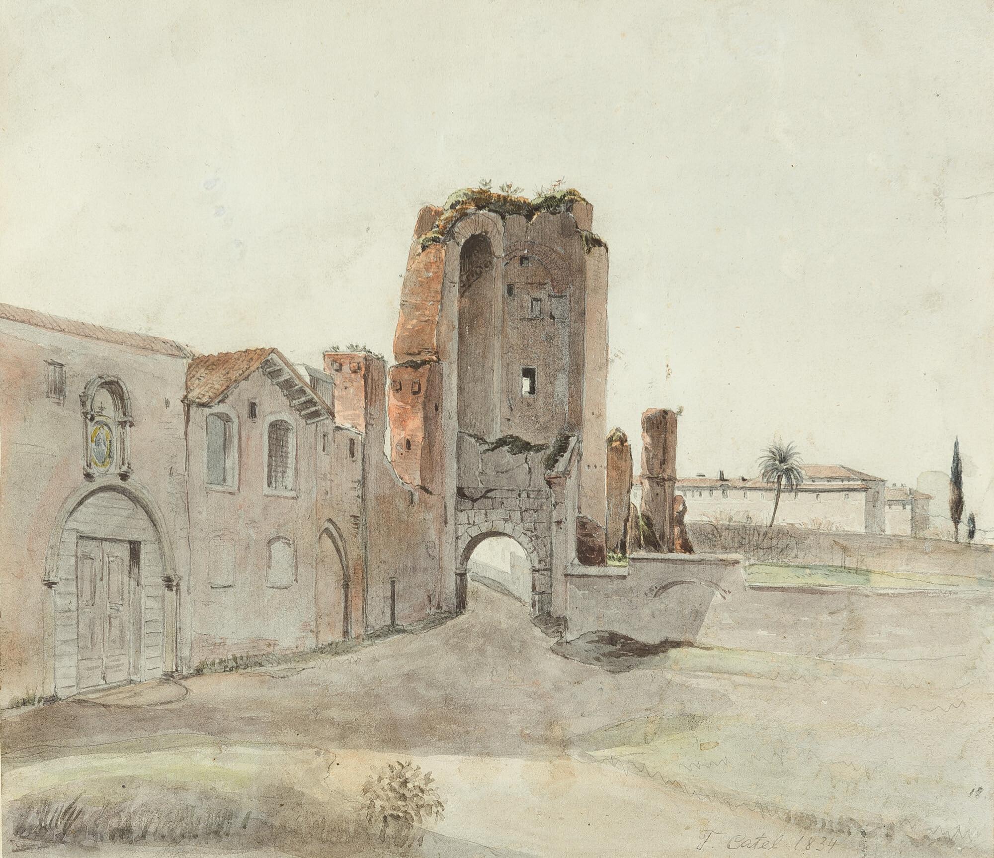 Franz Ludwig Catel - Der Dolabella-Bogen auf dem Hügel Caelius in Rom.