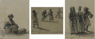 Franz Ludwig Catel - Etude de quatre personnages en costumes russes