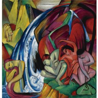 Franz Marc - Der Wasserfall (Frauen Unter Einem Wasserfall) The Waterfall (Women Under A Waterfall)