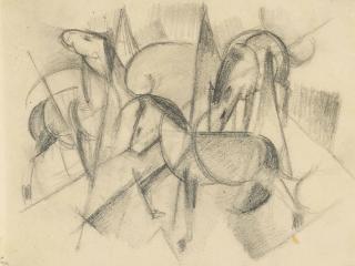 Franz Marc - Drei Pferde mit abstrakten Formen