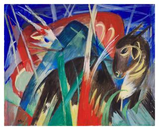 Franz Marc - Fabeltiere I (Tierkomposition I) Fabulous Beasts I (Composition of Animals I)