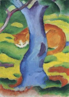 Franz Marc - Kinderbild (Katze hinter einem Baum)