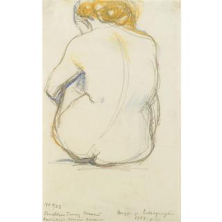 Franz Marc - Kleine Aktskizze I (Sitzender Frauenakt Von Rückwärts Gesehen) (Little Nude Sketch I, Seated Female Nude, Back View)