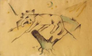 Franz Marc - Liegendes Kätzchen