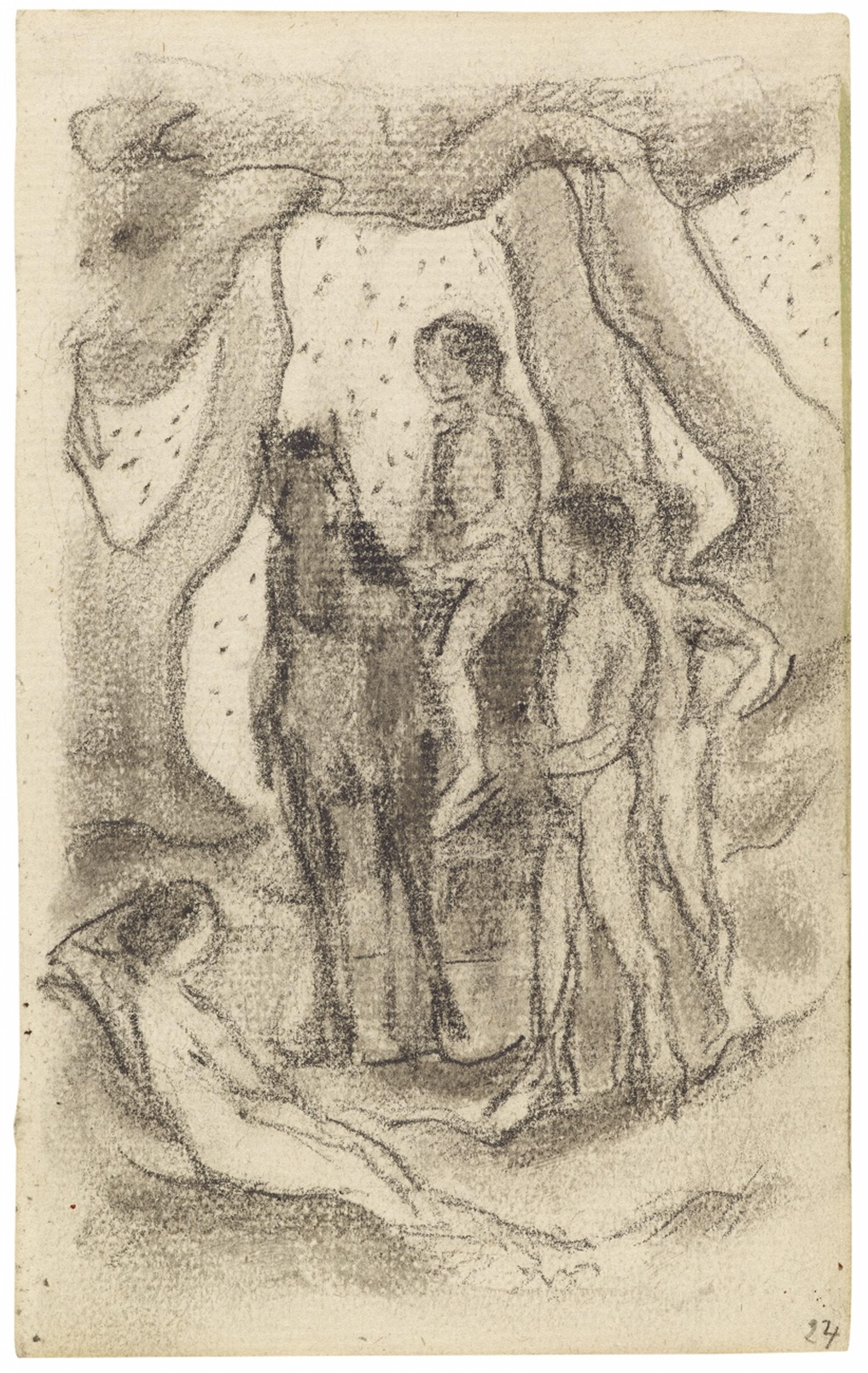 Franz Marc - Reitergruppe und Frauenakt (Arkadische Gruppe in Landschaft)