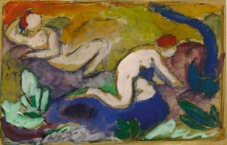 Franz Marc - Zwei Akte in Landschaft