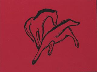 Franz Marc - Zwei Pferdchen (Almanach-Vignette)