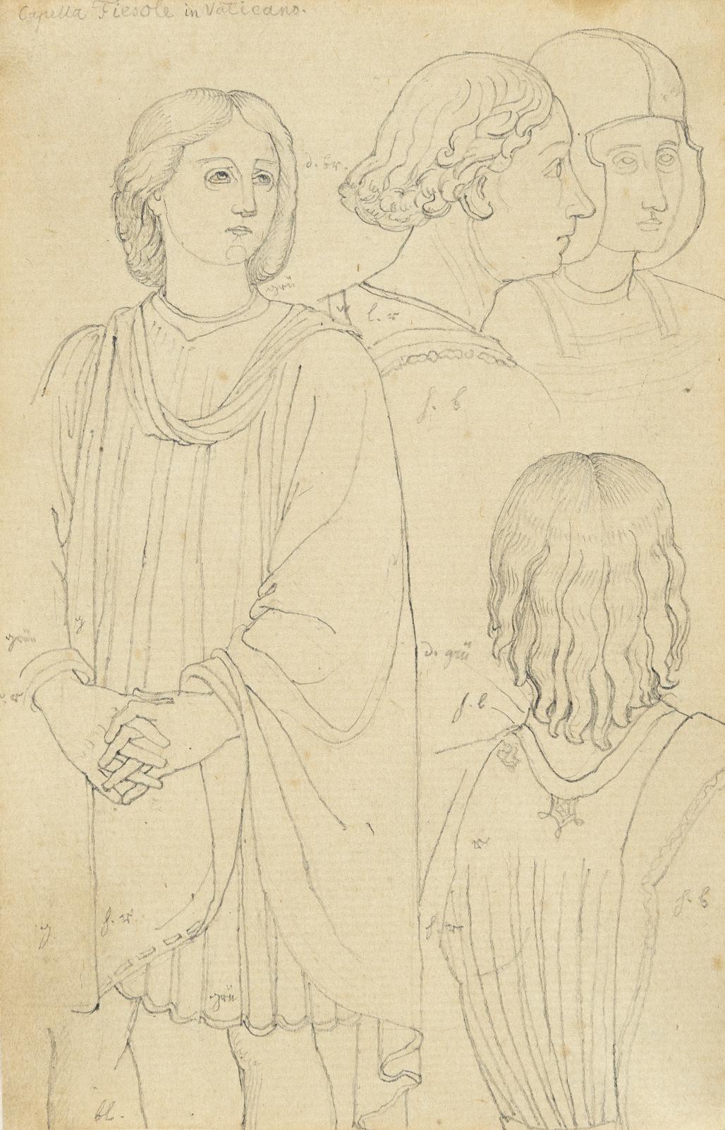 Franz Pforr - Figurenstudie nach den Fresken Fra Angelicos in der Nikolinischen Kapelle