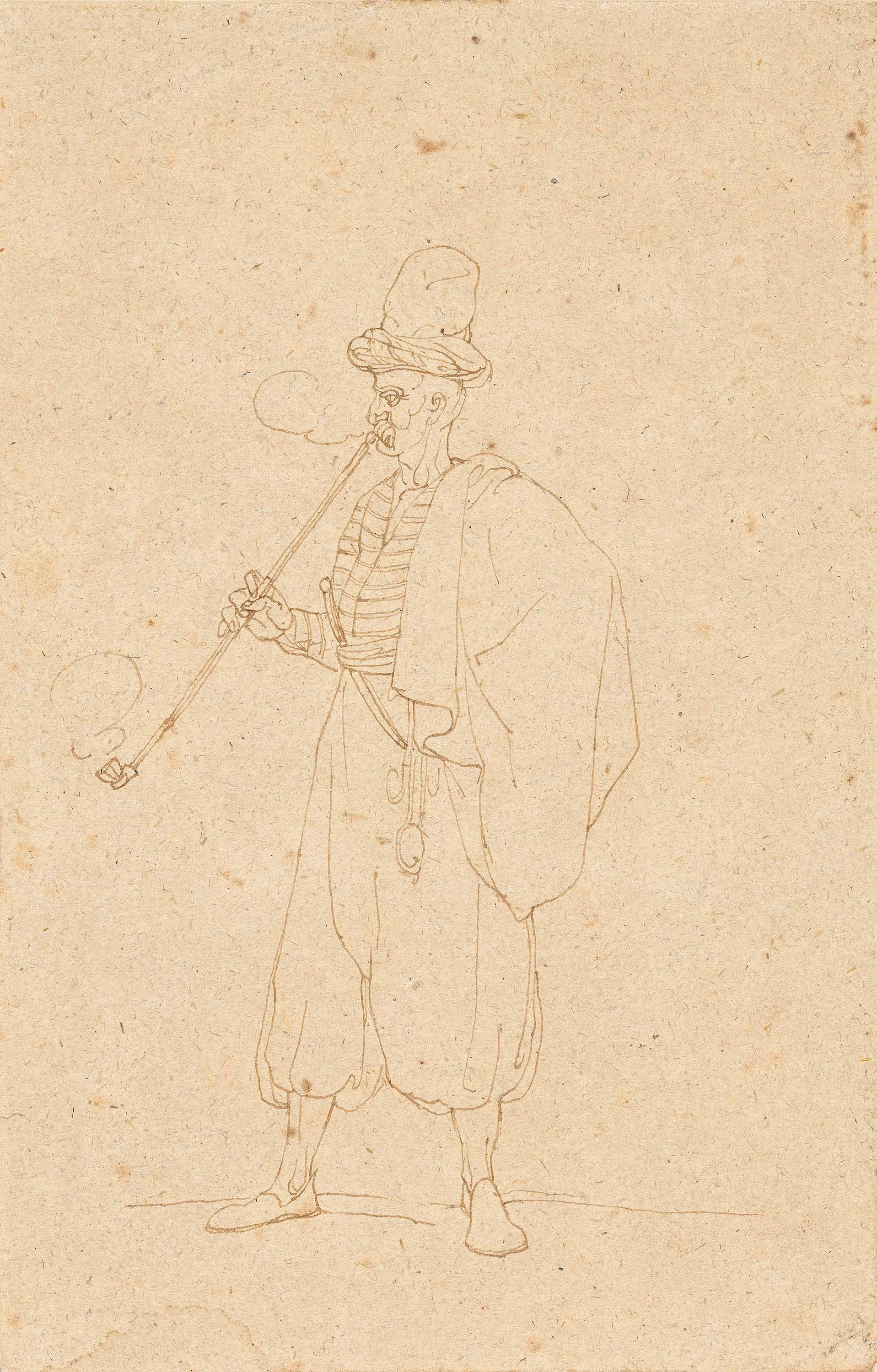 Franz Pforr - Orientale mit Pfeife.