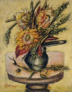 Franz Priking - Sunflowers in a vase